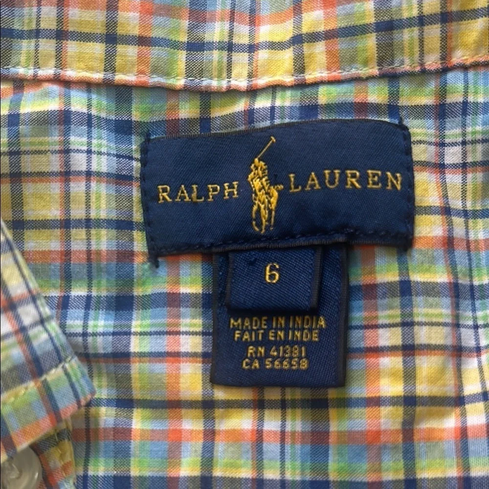 Ralph Lauren Blue Label Blue and Yellow Button Down Shirt